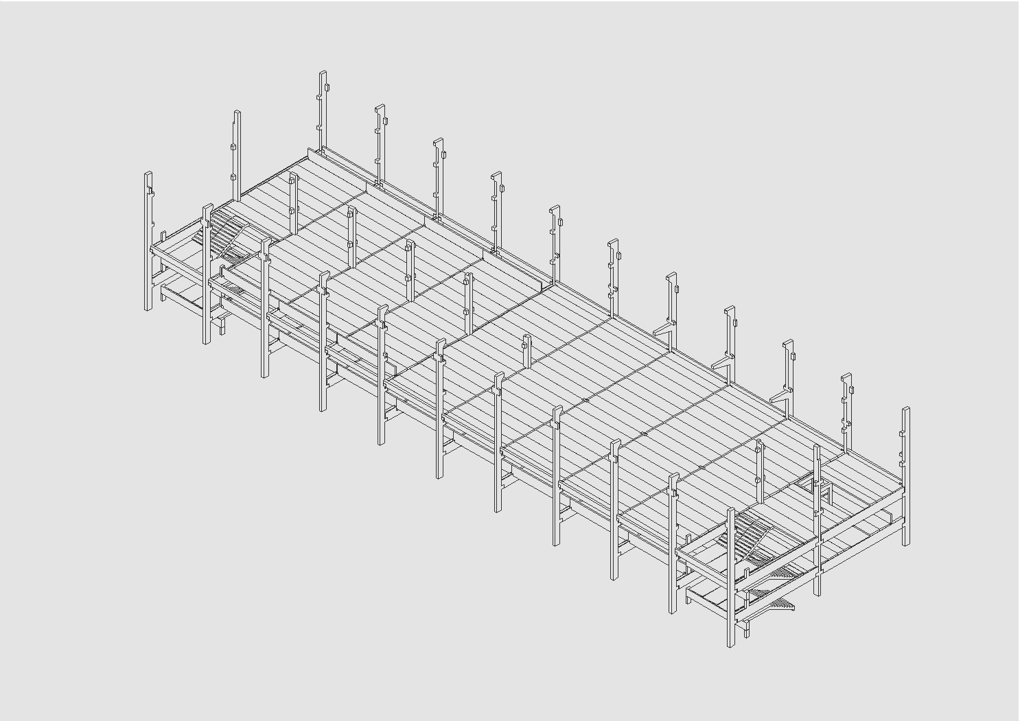 ESCOLA BAIRRO LUZ - ISOMETRICA SEGUNDO PAVIMENTO