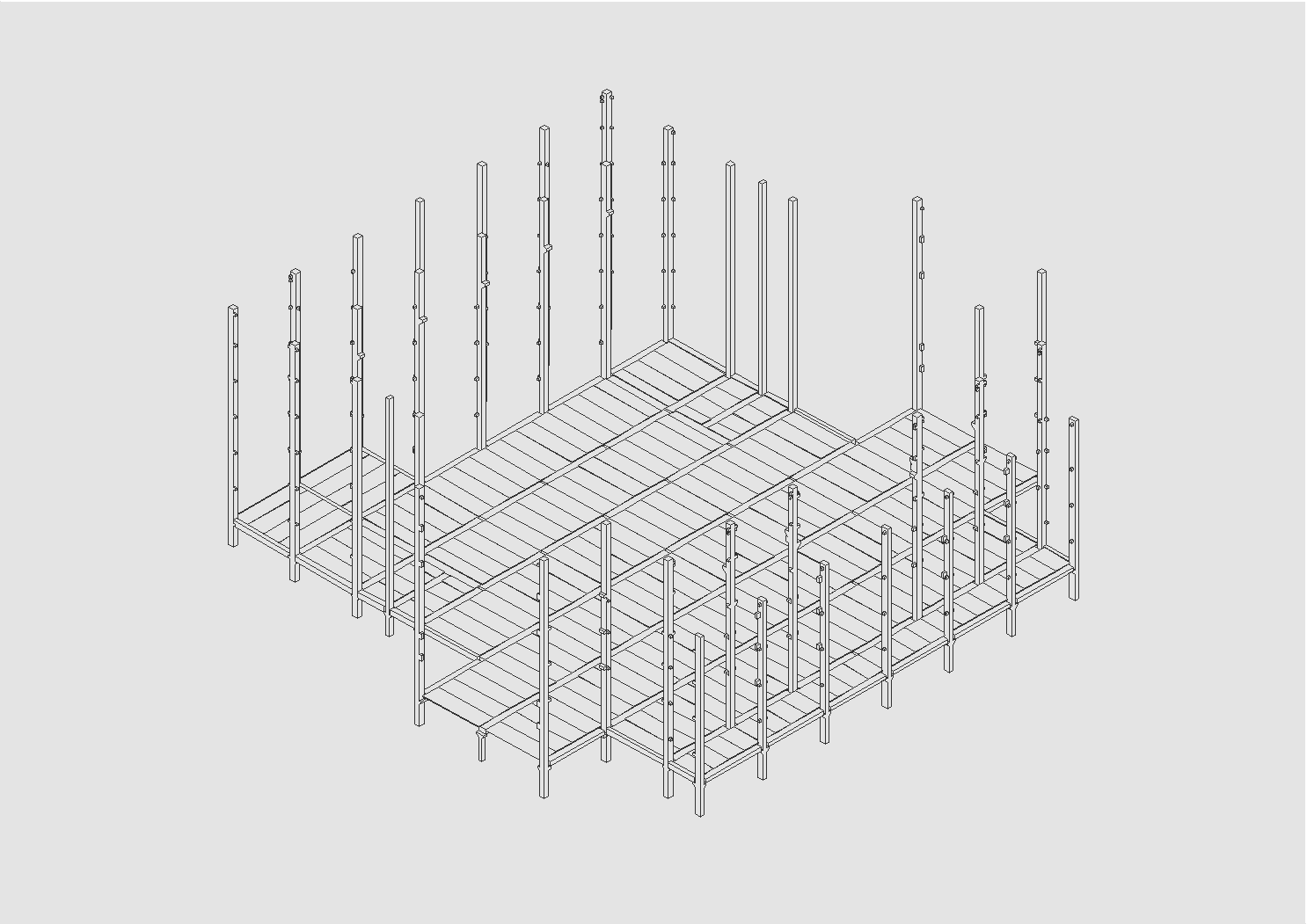 IGREJA UNIVERSAL - ISOMÉTRICA PAVIMENTO TÉRREO E PILARES