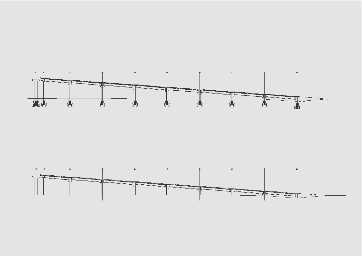 PASSARELA VIANA - CORTE E ELEVAÇÃO